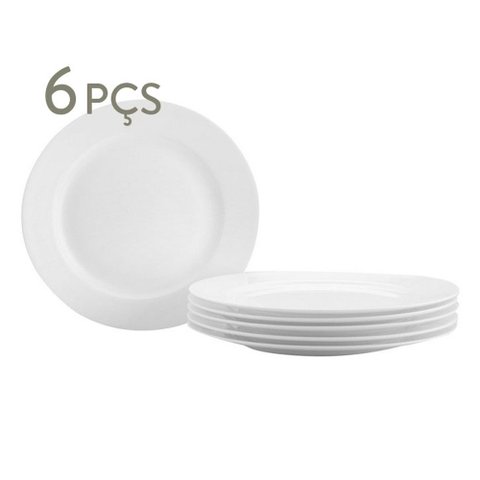 Jogo 6 Pratos Rasos 27cm Nice Plain Bon Gourmet R 1030