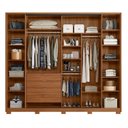Ver imagem 3 de Guarda Roupa Casal Laredo 4 Portas Flex Nogueira/nude Prime Tx com Vidro Reflecta e Pés - Demartêz