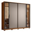 Ver imagem 1 de Guarda Roupa Casal Laredo 4 Portas Flex Nogueira/nude Prime Tx com Vidro Reflecta e Pés - Demartêz