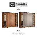 Ver imagem 4 de Guarda Roupa Casal Laredo 4 Portas Flex Nogueira/nude Prime Tx com Vidro Reflecta e Pés - Demartêz