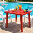 Ver imagem 2 de Mesa Tramontina Plástico Vermelha Desmontável 80,5x72cm Summa Sancho Polipropileno