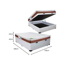 Colchão Molas Ensacadas Luckspuma MasterPocket Caribe + Cama Box Casal Com Baú Branco - 3