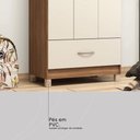 Ver mais imagens de Guarda Roupa Solteiro 3 Portas e 1 Gaveta Realeza - Amêndola Touch/off White