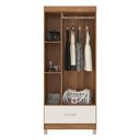 Ver imagem 3 de Guarda Roupa Solteiro 3 Portas e 1 Gaveta Realeza - Amêndola Touch/off White