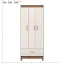 Ver imagem 2 de Guarda Roupa Solteiro 3 Portas e 1 Gaveta Realeza - Amêndola Touch/off White
