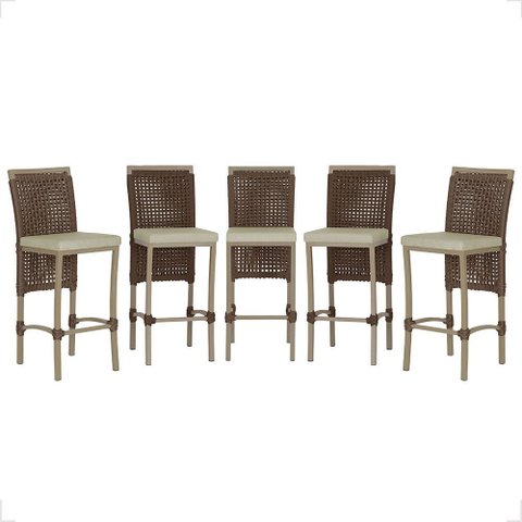 5 Banqueta em Alumínio Roma Fendi Corda Náutica Tecido 7