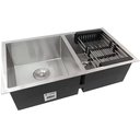 Ver imagem 6 de Cuba Dupla Quadrada Inox 304 Gourmet 9040 Assimétrica Lixeir