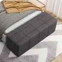 Ver imagem 2 de Puff Decorativo Living Sala de Estar 160 cm Roma W01 Linho Cinza Escuro - Lyam Lyam Decor