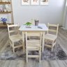 Conjunto Mesa Mesinha Quadrada Infantil Educativa Atividades de Madeira Maciça Resistente 4 Cadeira - 1