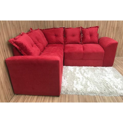 Sofá Canto Belo:vermelho