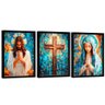 Quadro Decorativo Jesus e Maria em Grid Art - 1