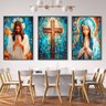 Quadro Decorativo Jesus e Maria em Grid Art - 2