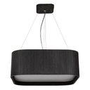 Ver imagem 1 de Lustre Pendente Madeira Arredondado Preto 30x30cm