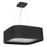 Lustre Pendente Madeira Arredondado Preto 30x30cm - 3