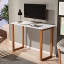 Ver imagem 1 de Escrivaninha Bahamas Mesa para Estudo Pés de Madeira Branco