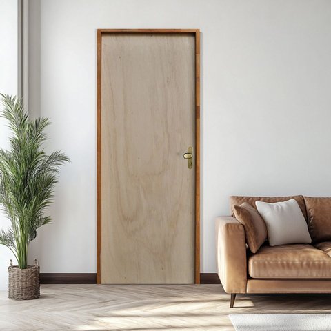 Porta Lisa Mescla 210x80cm Batente Ecológico 11cm Fechadura Hale Esquadrias Abertura Esquerda