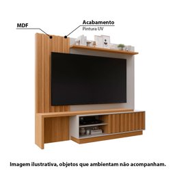Rack com Painel Guarujá para TV de até 65- Natural/Off White - 2