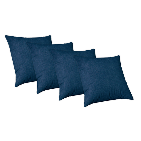 Kit 4 Capas Almofadas Luxo 50 X 50cm com Ziper Glamour Azul