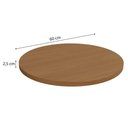 Ver imagem 2 de Tampo Mesa Sala de Jantar Madeirado Madeirado Ta69 Crome S/ Vidro Redondo 65x65cm Canela -