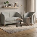 Ver imagem 2 de Kit Poltrona e Namoradeira Aura Pes Madeira Boucle Tce 1018 Moll