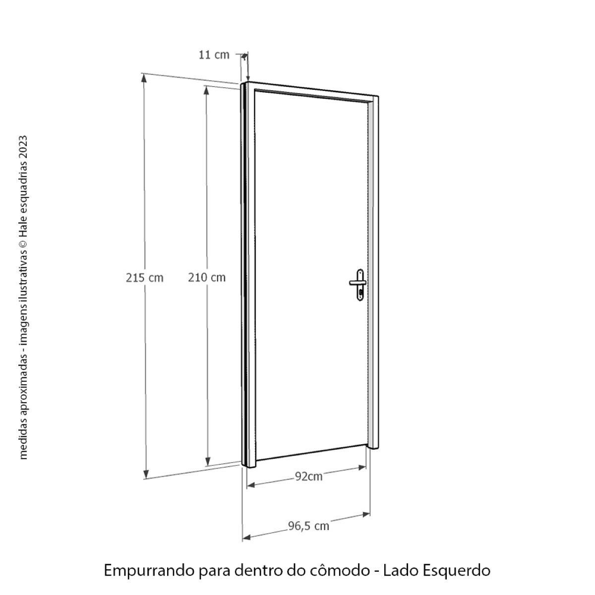 Porta Lisa Mescla 210x92cm Lado Esquerdo Batente Ecológico 11cm