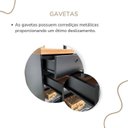 Ver imagem 7 de Conjunto Home Office 2 Peças Escrivaninha Sky e Gaveteiro Day com Gavetas Freijó Preto Artany