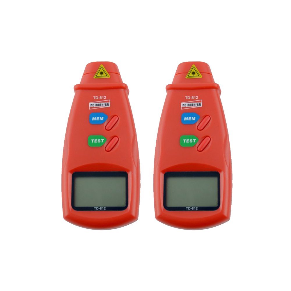Kit 2 Tacômetro Digital Óptico Mira Laser Faixa 2,5 a 99999 Rpm Medição Velocidade Td-812 Portátil C - 1