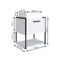Ver imagem 4 de Gabinete Suspenso para Banheiro 50cm com Cuba Branco/Preto