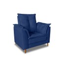 Ver imagem 3 de Poltrona Confortável para Amamentação com Puff Fibras Macias Azul Marinho