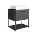 Ver imagem 3 de Gabinete Suspenso para Banheiro 50cm com Cuba Preto/Grafite