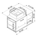 Ver imagem 6 de Gabinete Suspenso para Banheiro 80cm com Cuba Marrom/Preto/Mel