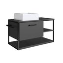 Ver imagem 4 de Gabinete Suspenso para Banheiro 80cm com Cuba Preto/Grafite