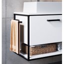 Ver imagem 5 de Gabinete Suspenso para Banheiro 80cm com Cuba Branco/Preto