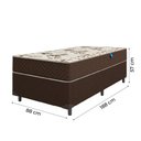 Ver imagem 3 de Cama Box Solteiro Colchão Espuma D33 Marquês 88x188x57cm Marrom Umaflex