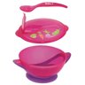 Kit Refeição Infantil Prato com Ventosa e Colher Rosa Lillo - 1