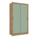 Ver imagem 5 de Guarda-Roupa Solteiro 2 Portas de Correr Reversível 120x55x200cm City Marrom Capuccino/Menta/Off White