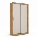 Ver imagem 3 de Guarda Roupa Solteiro 2 Portas de Correr 1 Gaveta Cor Flex City Yescasa Capuccino/Off White/Verde Menta