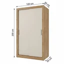 Ver imagem 4 de Guarda Roupa Solteiro 2 Portas de Correr 1 Gaveta Cor Flex City Yescasa Capuccino/Off White/Verde Menta