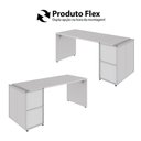 Ver imagem 3 de Mesa para Escritório com Balcão e Armário Aéreo Office sem Gavetas MDP 170cm Cinza F5 Office