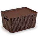 Ver imagem 3 de Kit 3 Caixas Organizadoras c/ Tampa Grande 15 Lt Rattan Café