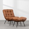 Poltrona e Puff Costela Slim - Cognac - 1