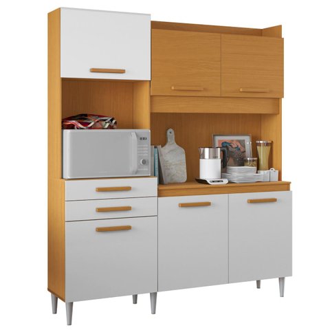 Armário de Cozinha Compacta 182cm Noir Cinamomo/branco A15 - Mpozenato