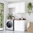 Ver imagem 1 de Lavanderia Modulada Americana 5 Portas 3 Prateleiras MDF 160cm Branco