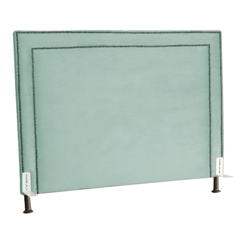 Cabeceira Cama Box Casal 140cm Viviane Veludo Quarto - Estopar Viviane Casal Veludo Veludo Acqua