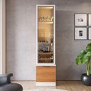 Ver mais imagens de Estante Home para TV até 75” Noble 360cm com 4 Cristaleiras LED e Portas Reflecta Off White/Jequi