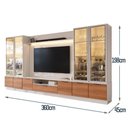 Ver imagem 2 de Estante Home para TV até 75” Noble 360cm com 4 Cristaleiras LED e Portas Reflecta Off White/Jequi