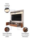 Ver imagem 5 de Estante Home para TV até 75” Noble 360cm com 4 Cristaleiras LED e Portas Reflecta Off White/Jequi