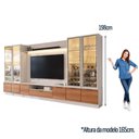 Ver imagem 3 de Estante Home para TV até 75” Noble 360cm com 4 Cristaleiras LED e Portas Reflecta Off White/Jequi
