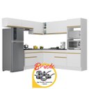 Ver imagem 3 de Armário Cozinha Completa Canto Veneza Mp2105 Multimóveis Branco + Brinde Jogo de Panelas Tramontina