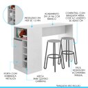 Ver imagem 4 de Bancada Ilha de Cozinha 136x92cm Nicho Adega Mdp Branco 0535 Menu Móveis